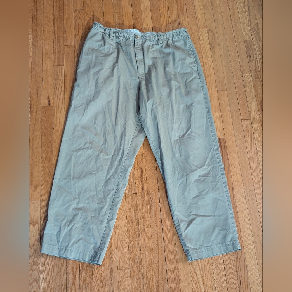 Lands' End Men's Sage Green Elastic-Waist Chinos